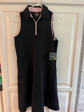 Belyn Key Audrey Black Dress with Pink Trim
